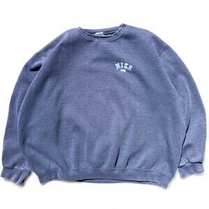 Vintage Nike Embroidered Block Letter Spellout Crewneck Sweatshirt USA XXL Faded